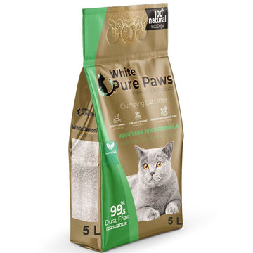 White Pure Paws Premium Clumping Cat Litter Aloe Vera Juice Formula - Hallmark Industry Pet Food Sri Lanka | PetFood4U